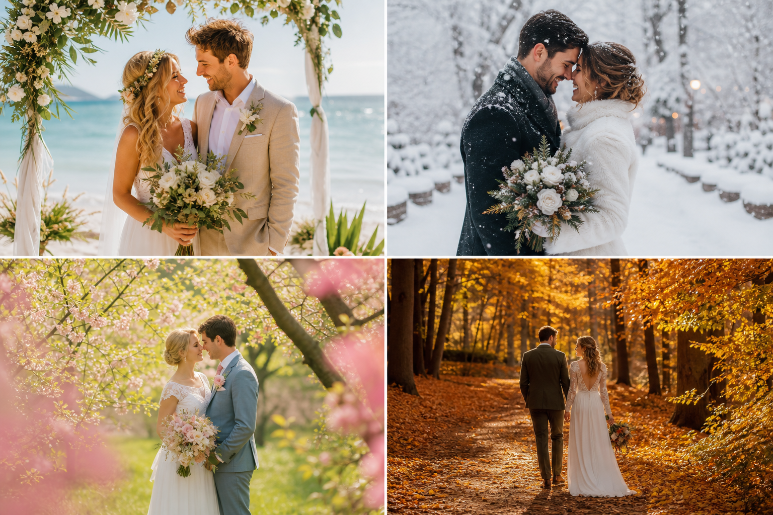 Save the date per seizoen: zomer, winter, lente of herfst